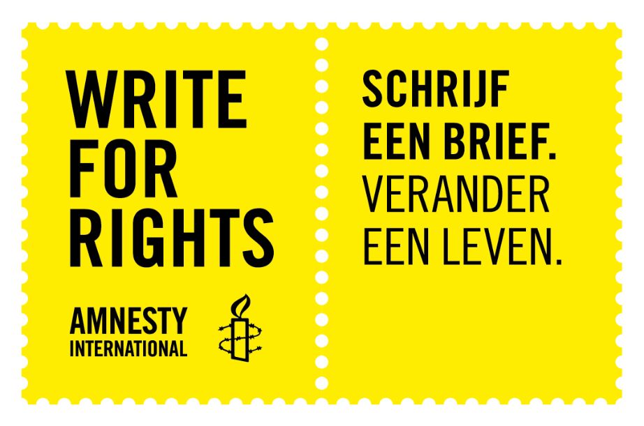 Herinnering schrijfactie Amnestie Write For Rights